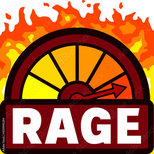 rage indicator emote with fire background
