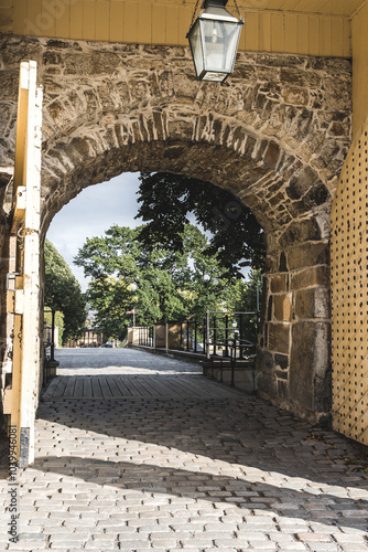 Obraz na płótnie Entrance to the Ancient Fort in Oslo, Norway w salonie