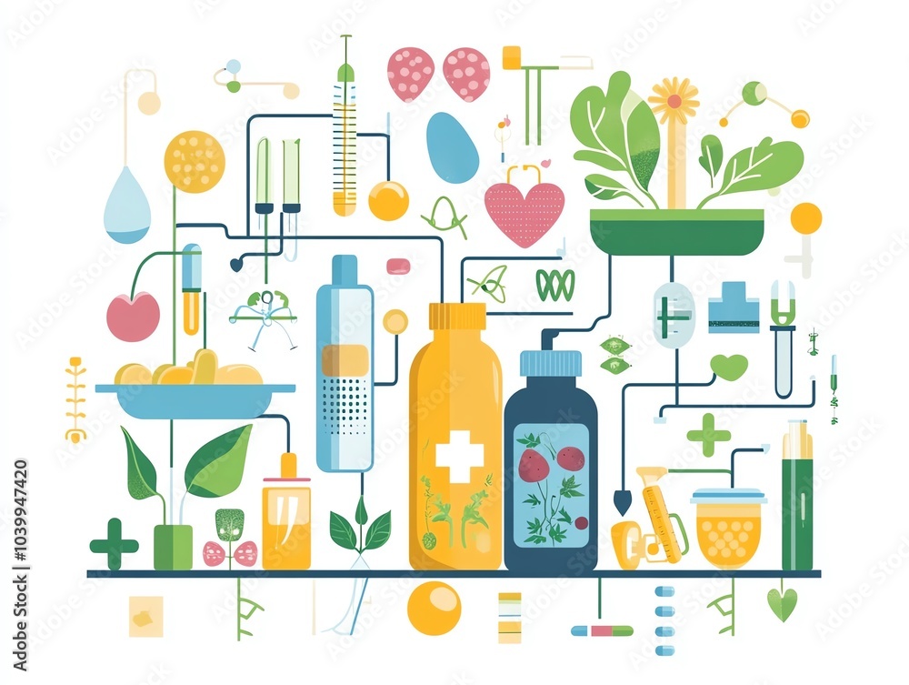 Investment in sustainable healthcare, food transformation with mentor support, flat design illustration Investment in sustainable healthcare, food transformation with mentor support, flat design illustration