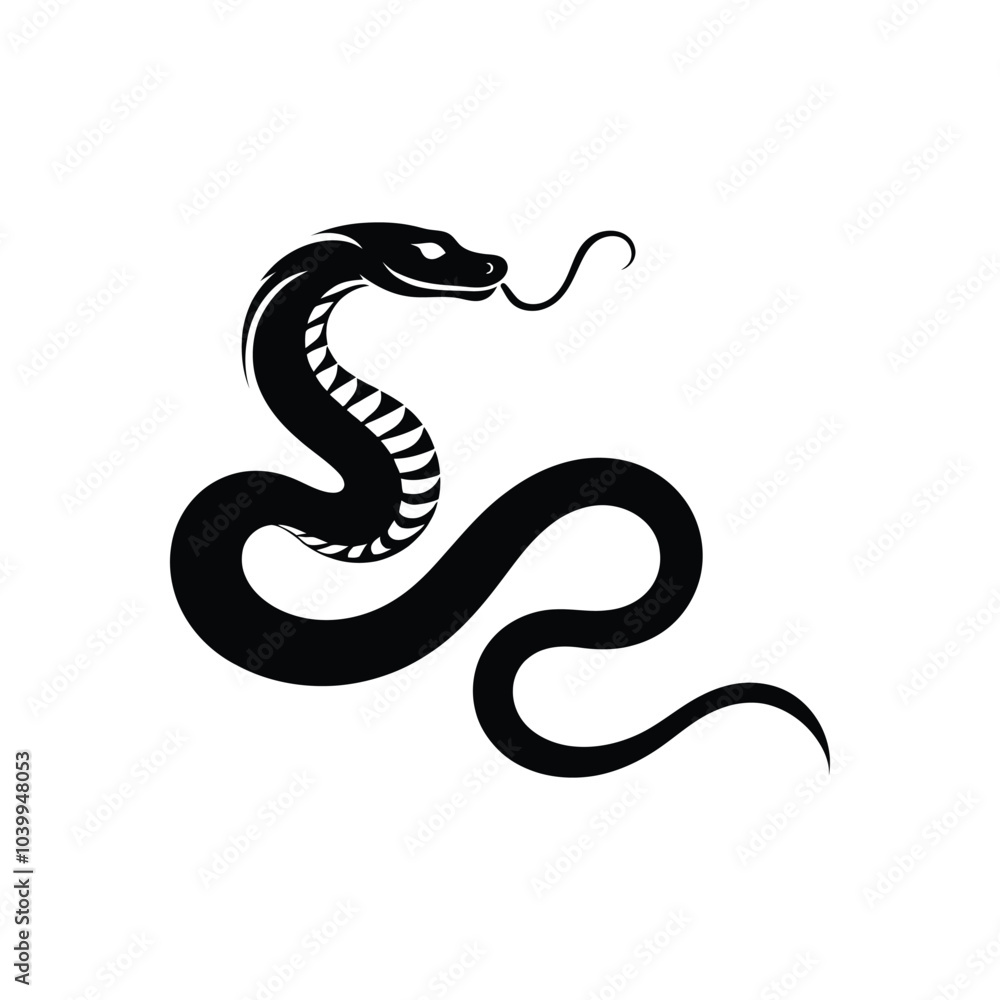 Chinese New Year Snake Vector Traditional Silhouette Design for Lunar New Year Celebrations Chinese New Year Snake Vector Traditional Silhouette Design for Lunar New Year Celebrations