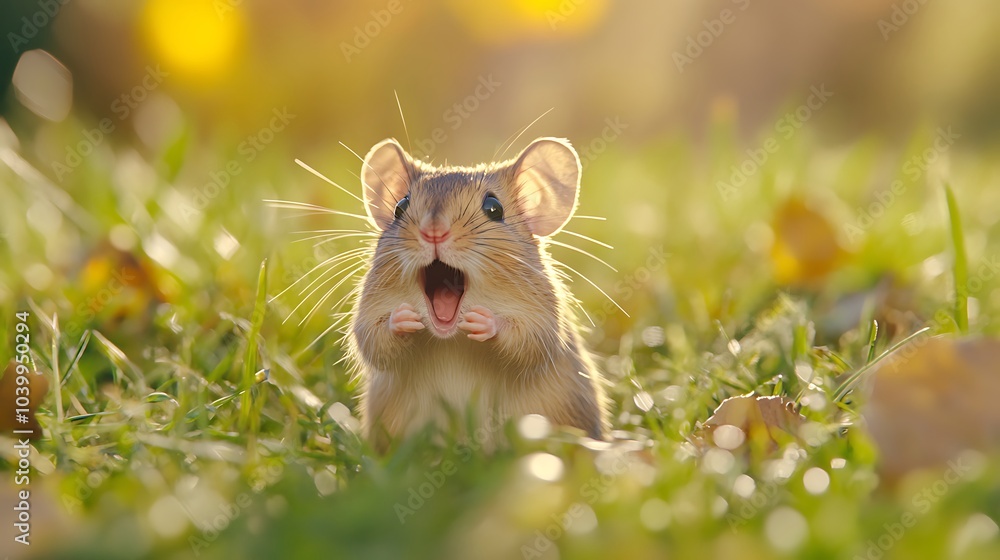 Funny field mouse with a look of pure amazement and surprise. Funny field mouse with a look of pure amazement and surprise.