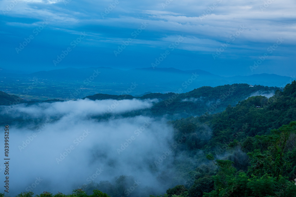 Beautiful Mountain landscape foggy windy mountain range green landscape asian farm. Amazing Landscape mountain green field meadow white cloud blue sky on sunrise. Countryside sunlight heaven scenery Beautiful Mountain landscape foggy windy mountain range green landscape asian farm. Amazing Landscape mountain green field meadow white cloud blue sky on sunrise. Countryside sunlight heaven scenery