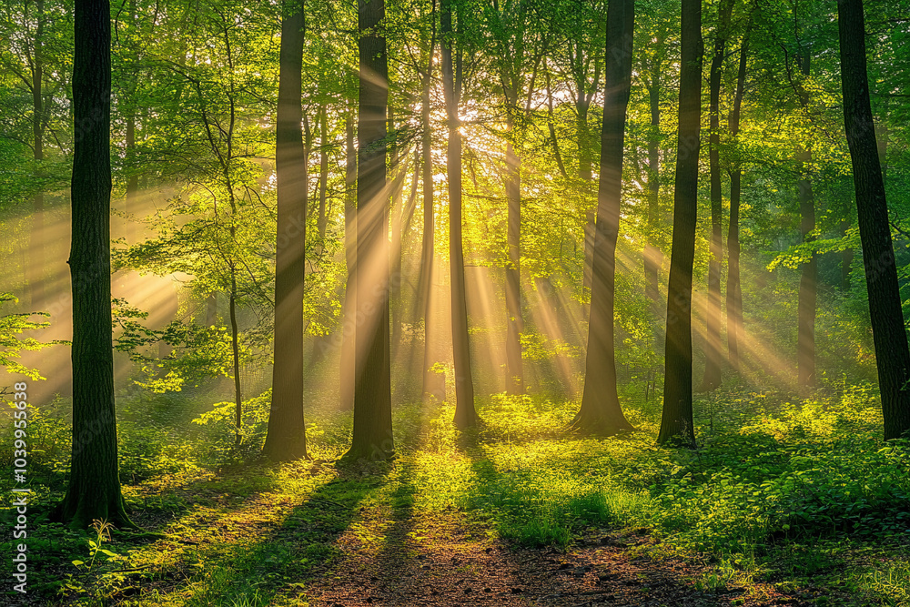 Obraz premium sunrise in the forest