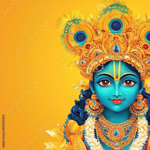 Wallpaper Mural Krishna with peacock feathers Torontodigital.ca