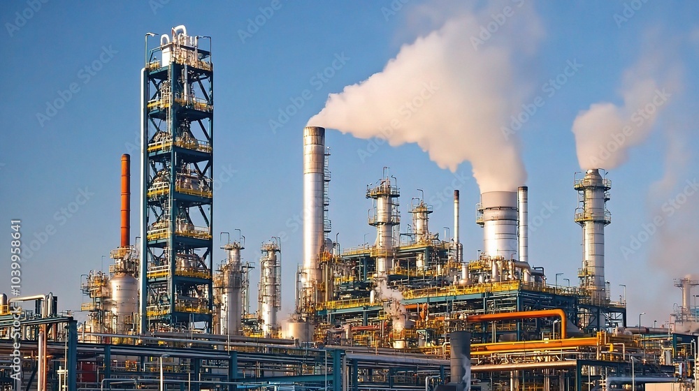 Industrial Complex with Emissions and Clear Sky Industrial Complex with Emissions and Clear Sky