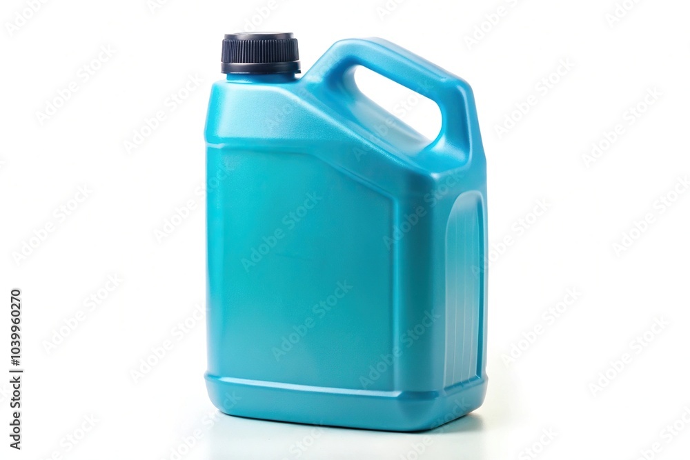 Close-up view of single motor antifreeze bottle isolated on white background Close-up view of single motor antifreeze bottle isolated on white background