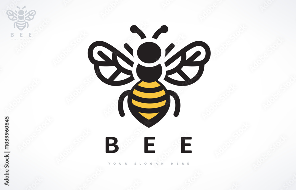 Bee logo vector. Beekeeping design. Insect illustration Bee logo vector. Beekeeping design. Insect illustration