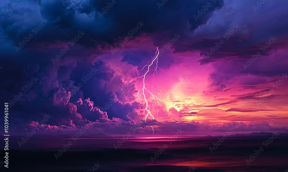 Lightning Strike During Sunset Lightning Strike During Sunset