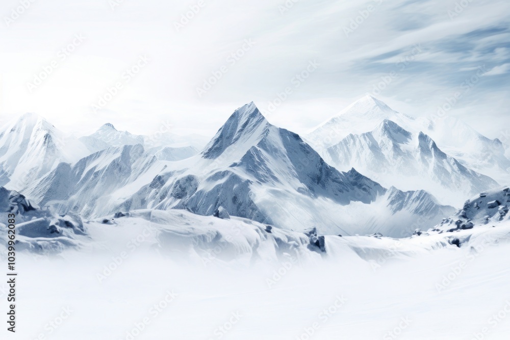 Fototapeta premium Mountain nature snow landscape.