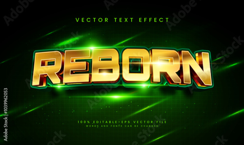 Elegant reborn editable vector text effect, suitable for green elegant theme.