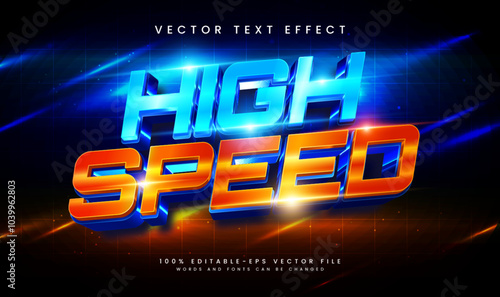 High speed modern editable vector text effect. Suitable for glowing light theme.