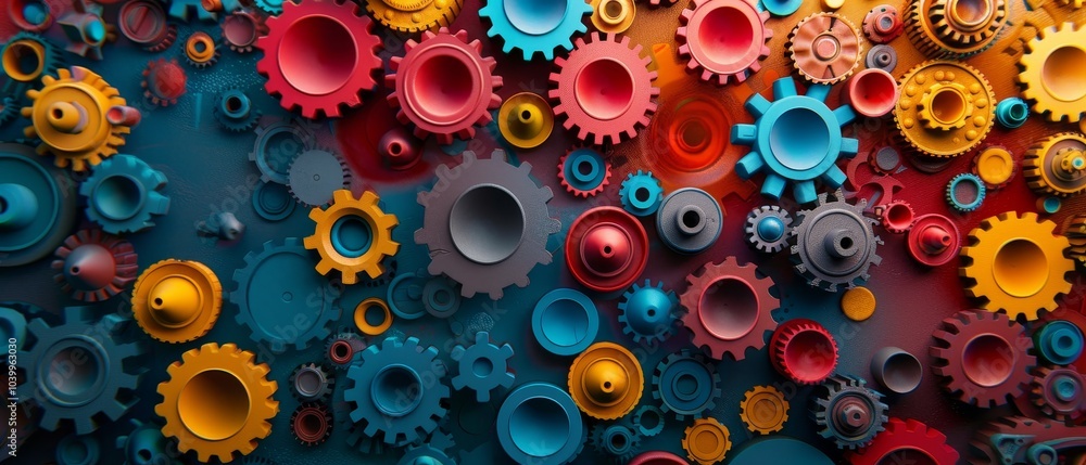 Colorful Gears and Circles Background Design Colorful Gears and Circles Background Design