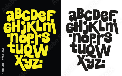 Vector hand drawn typeface in graffiti style.