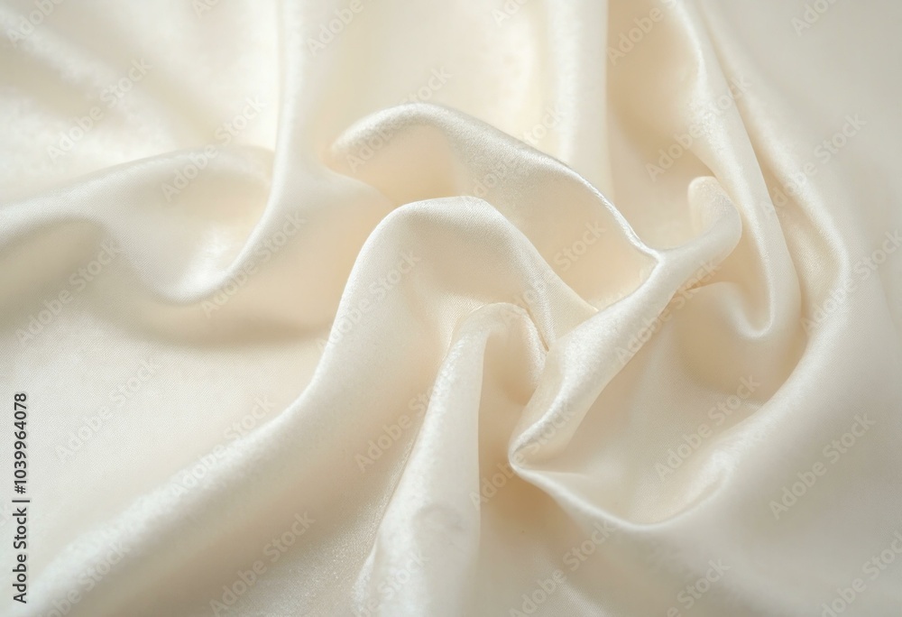 Obraz premium Closeup Of Raw Silk Fabric In Natural Ivory Color And Texture