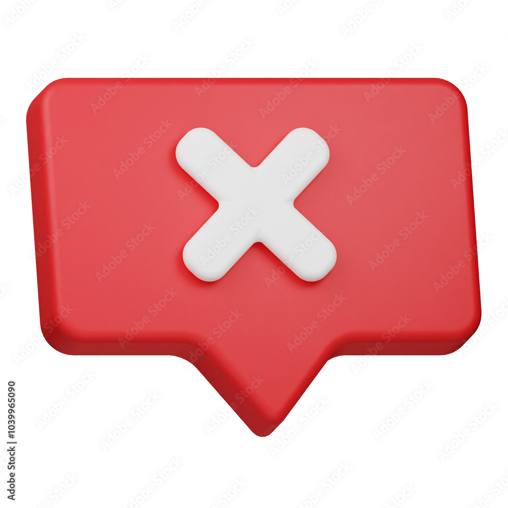 cancel chat 3d icon isolated on the white background cancel chat 3d icon isolated on the white background