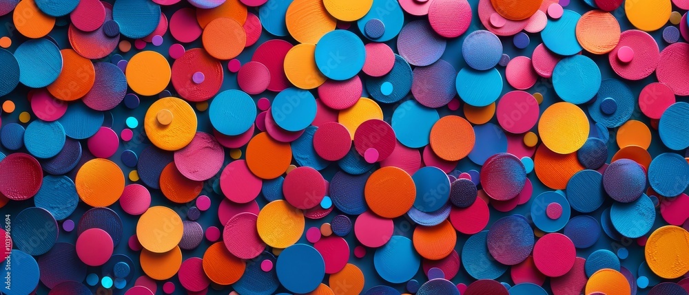 Colorful Polka Dots on Vibrant Background Colorful Polka Dots on Vibrant Background