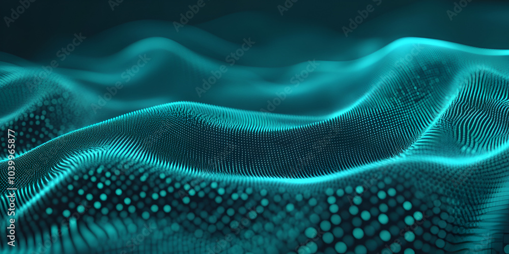 Futuristic Digital Sound Waves in Neon Blue Futuristic Digital Sound Waves in Neon Blue