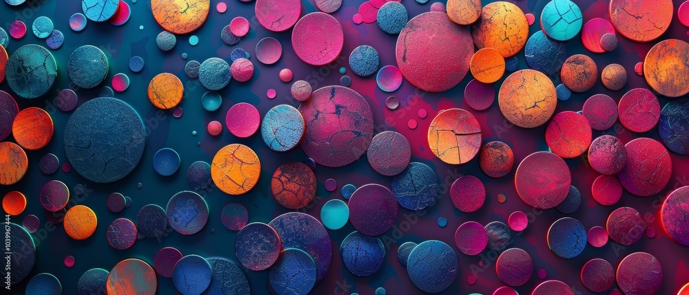 Colorful Polka Dot Patterns on Dark Background Colorful Polka Dot Patterns on Dark Background