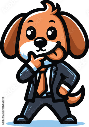 Dog funny vector illustration shilloutee 