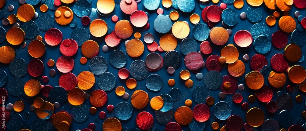 Colorful Polka Dots on Dark Background Colorful Polka Dots on Dark Background