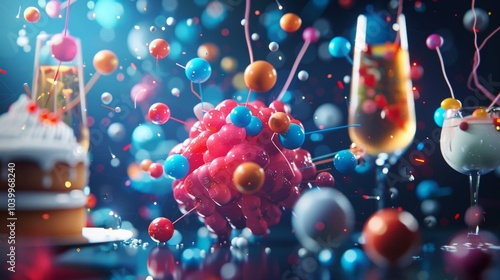 A nucleus throwing a retirement party for its constituent particles complete with a tiny cake and punch.