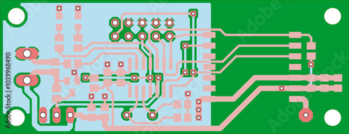 Tracing conductors of printed circuit board
of electronic device. Vector engineering 
drawing of pcb design. Electric background.
Computer technic cad project.