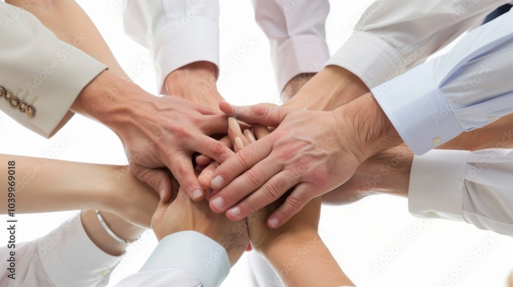 Group of people are holding hands in a circle Group of people are holding hands in a circle