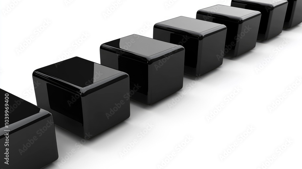 Black Modern Blocks in a Line for Minimalist Design Black Modern Blocks in a Line for Minimalist Design