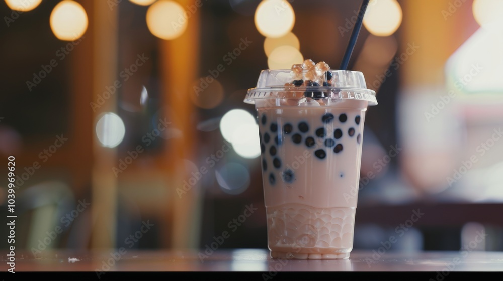 Cup of tea with a straw in it Cup of tea with a straw in it