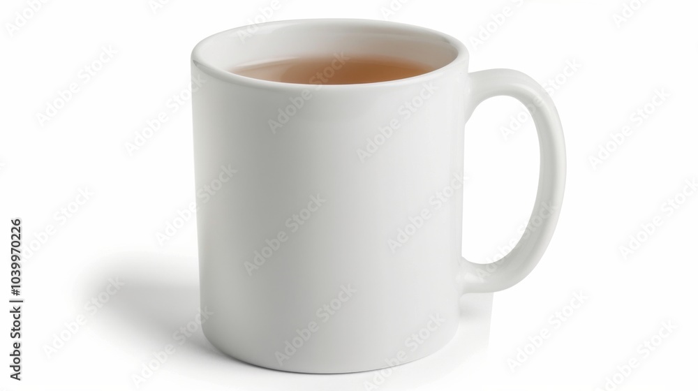 White coffee cup with a handle White coffee cup with a handle