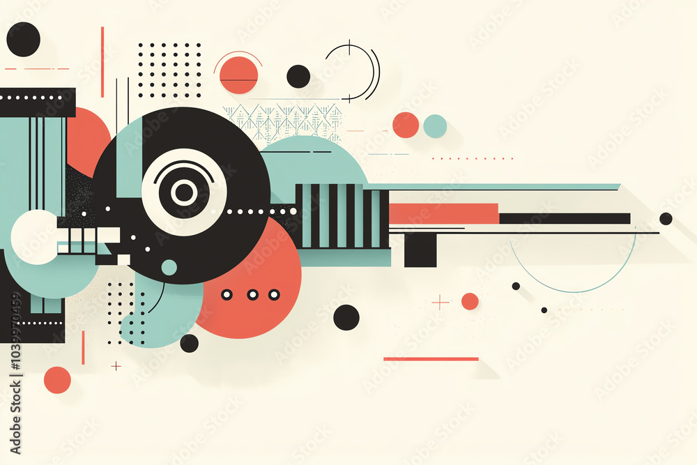 Obraz premium Abstract shapes turning into geometric patterns, transformation and creativity, flat design illustration