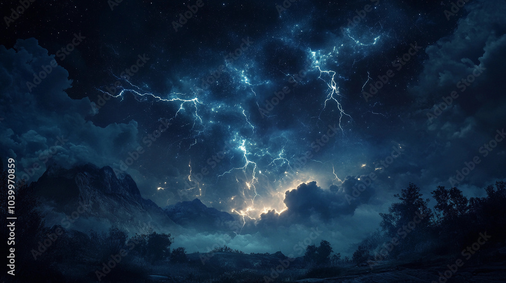 Lightning Strikes: Capturing the Drama of Stormy Night Skies Over Mountains Lightning Strikes: Capturing the Drama of Stormy Night Skies Over Mountains