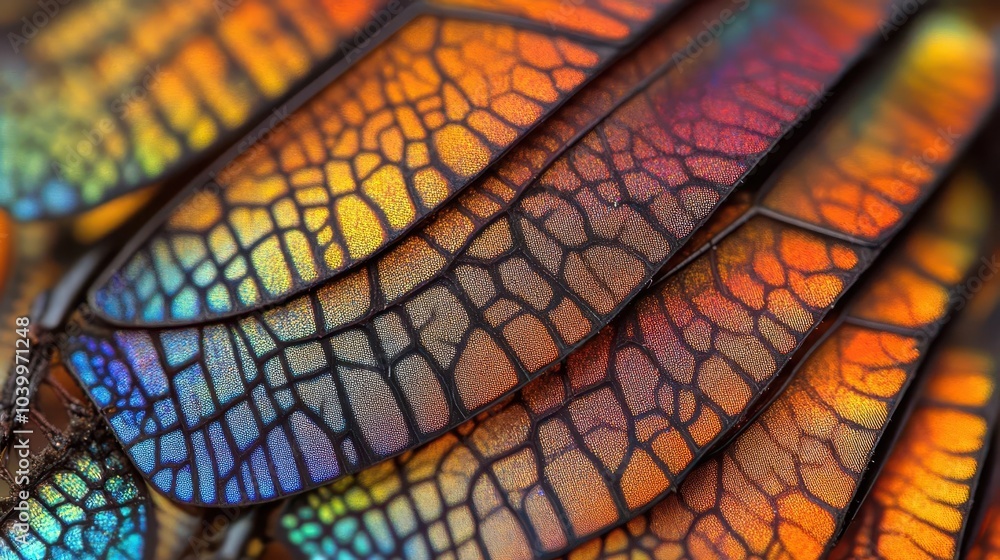 custom made wallpaper toronto digitalclose-up of intricately patterned dragonfly wings, showcasing a stunning array of rainbow colors and textures that highlight the beauty of nature's design