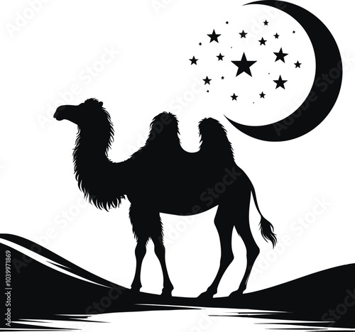 Camel vector illustration shilloutee 