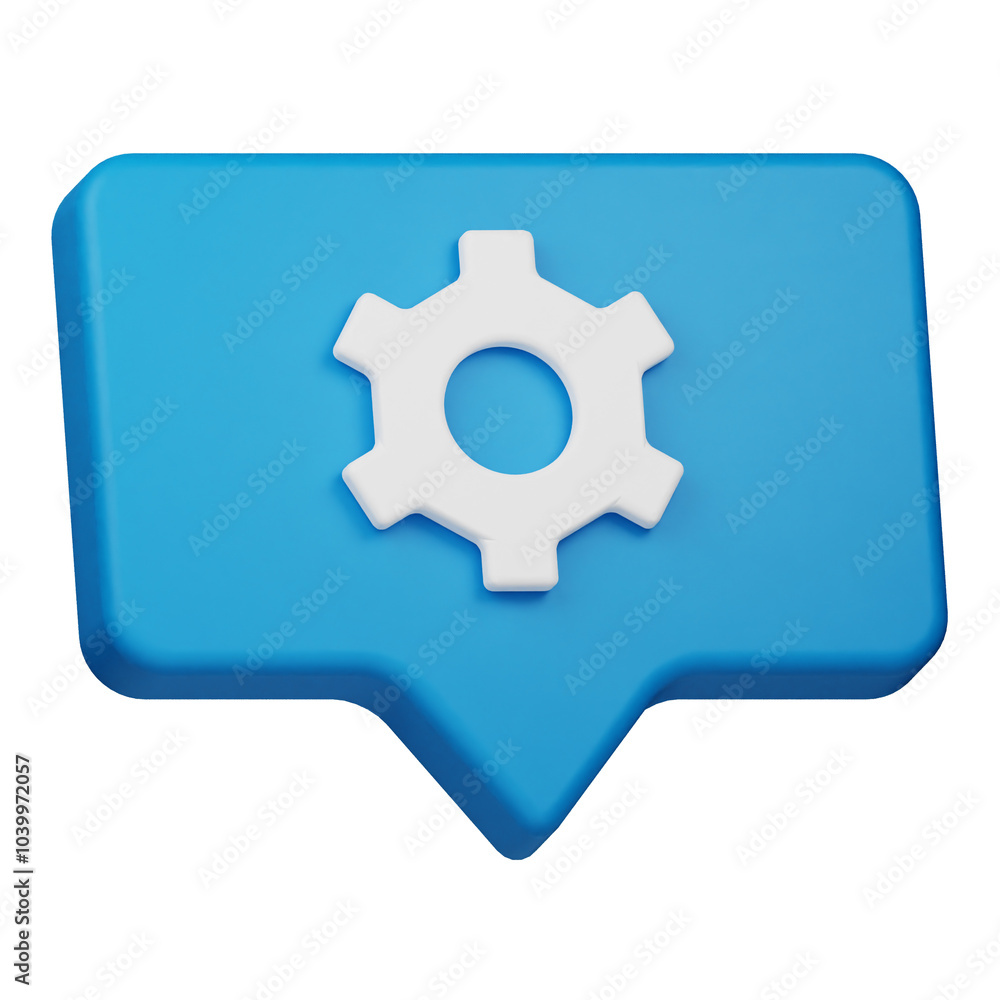 chat setting 3d icon isolated on the white background chat setting 3d icon isolated on the white background