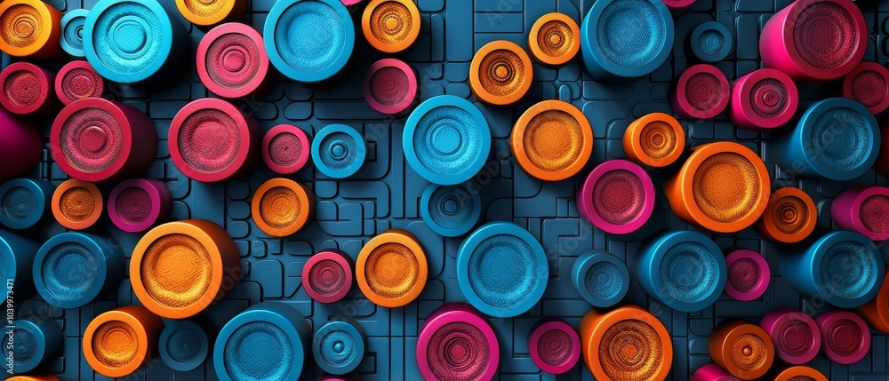 Colorful Polka Dots in a Modern Art Composition Colorful Polka Dots in a Modern Art Composition