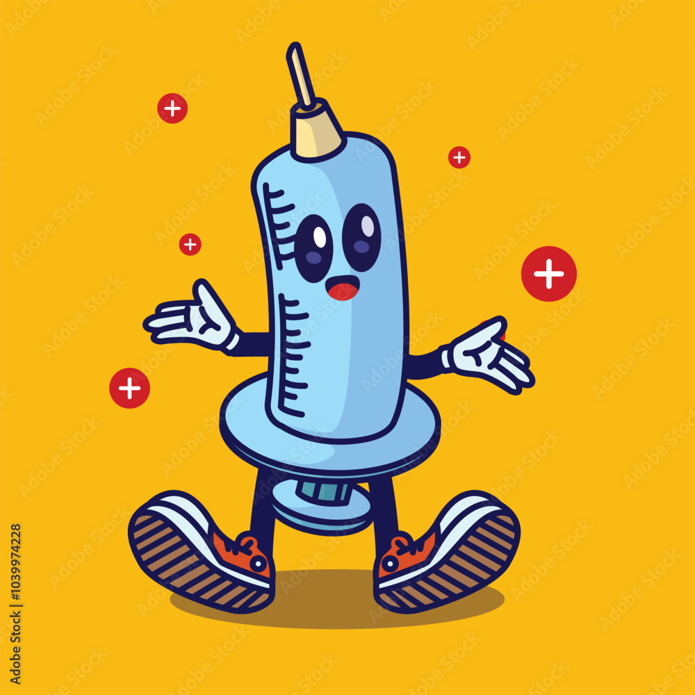 Kawai vector injection icon mascot Kawai vector injection icon mascot