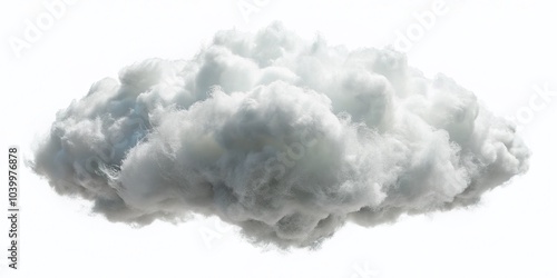 Fluffy White Cloud Isolated with Copy Space for Background Use in Designs and Presentations