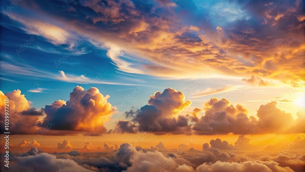 Fototapeta premium clouds in the sky at sunset minimalist vertical wallpaper