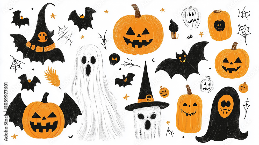 Cute kids Halloween set. Children in funny and scary witch, vampire and monster costumes. Cute characters and magical items for Halloween party. Flat vector illustration. Cute kids Halloween set. Children in funny and scary witch, vampire and monster costumes. Cute characters and magical items for Halloween party. Flat vector illustration.