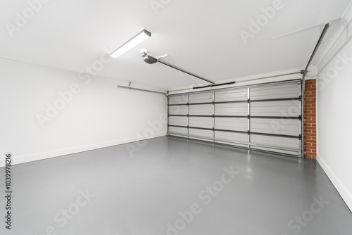 Spacious Garage Interior with Grey Flooring