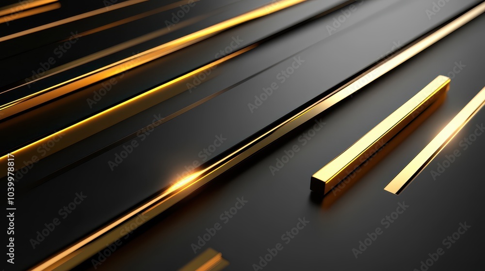 Bold gold lines on a smooth black background, creating a modern and sleek visual. Bold gold lines on a smooth black background, creating a modern and sleek visual.