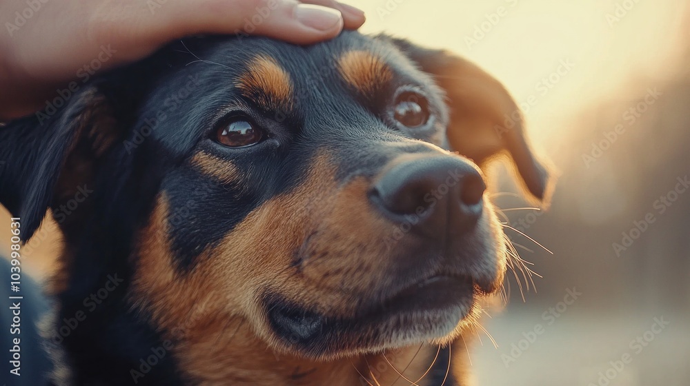Loving Pet Owner Gently Cleaning Dog's Ears with Care on Calm Background | Plenty of Copy Space Loving Pet Owner Gently Cleaning Dog's Ears with Care on Calm Background | Plenty of Copy Space