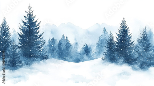 Winter background vector. Hand painted watercolor drawing for Christmas and Happy New Year season. Background design for invitation, cards, social post, ad, cover, sale banner and invitation.