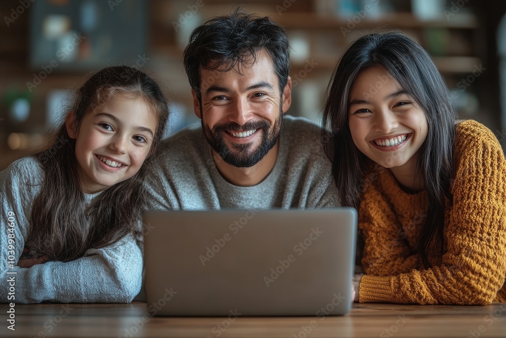 Happy Family Enjoying Quality Time Together at Home on a Cozy Afternoon Happy Family Enjoying Quality Time Together at Home on a Cozy Afternoon