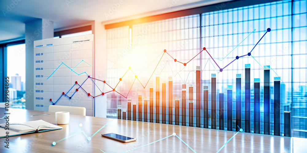 Abstract Data Analytics Representation Corporate Environment Visual Data Charts Graphs Flow Corporate Office Scene Importance Business Decisions Space for Text Photo Stock Concept Abstract Data Analytics Representation Corporate Environment Visual Data Charts Graphs Flow Corporate Office Scene Importance Business Decisions Space for Text Photo Stock Concept