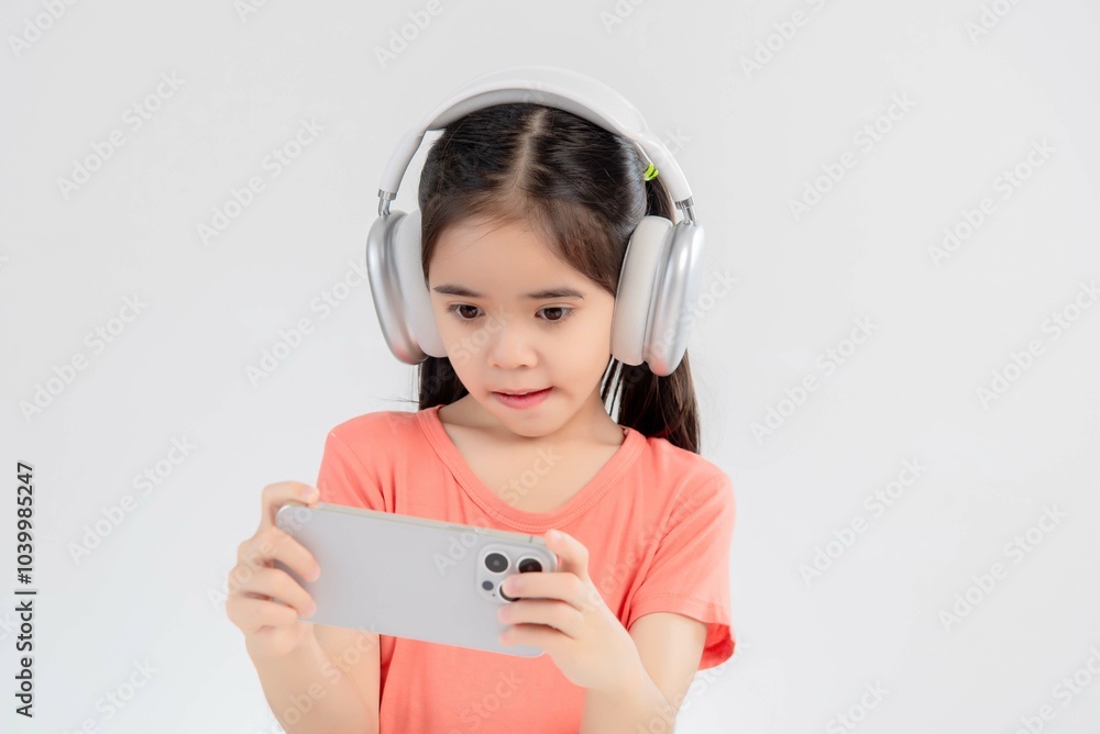 asia cute Girl playing game on a smartphone. asia cute Girl playing game on a smartphone.