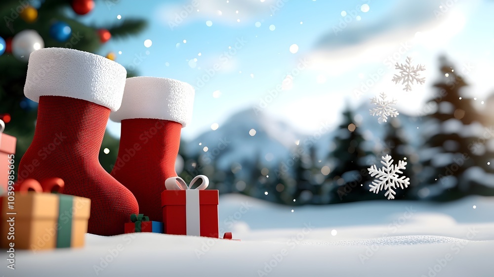 Charming 8 Bit Pixel Art Christmas with Gifts and Snowflakes Warm Holiday Scene in Retro Digital 3D Charming 8 Bit Pixel Art Christmas with Gifts and Snowflakes Warm Holiday Scene in Retro Digital 3D
