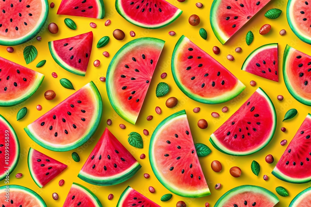 Fresh Watermelon Pattern for Summer Decor and Design Projects Fresh Watermelon Pattern for Summer Decor and Design Projects