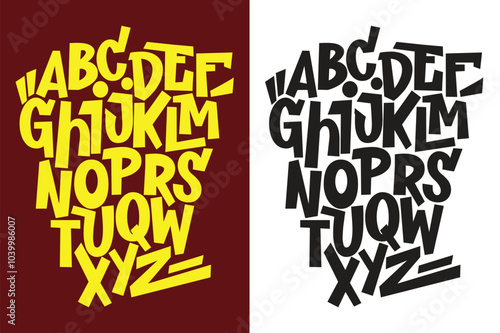 Vector hand drawn typeface in graffiti style.